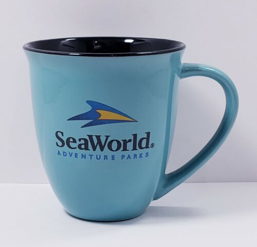 Primary image for SeaWorld Adventure Parks Aqua Blue 12 oz. Ceramic Coffee Mug Cup