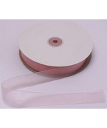 100-Yard Roll - 7/8&quot; Sheer Petal Pink Shimmery Non-Wired Nylon Ribbon M2... - £7.01 GBP