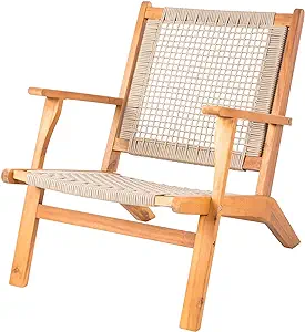 Patio Sense 62773 Vega Natural Stain Outdoor Chair Acacia Wood Construct... - £256.18 GBP