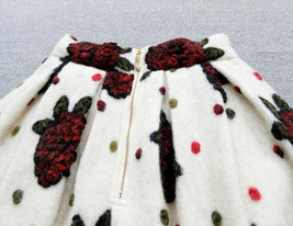 Winter Floral Warm Midi Pleated Skirt Women Plus Size Woolen Pleated Midi Skirt image 6