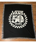 Vans Off The Wall 50 Years Black White Throw Blanket Fringes 60x50 One S... - £14.25 GBP