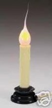 5&quot; Ivory &amp; Green Drip Style Country Candle Lamp silicone flicker bulb Any room - £6.25 GBP