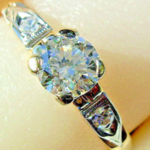 Earth mined Diamond Deco Engagement Ring 0.53 carat Vintage Solitaire 14k Gold - $46,663.50 MXN