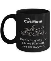 Cat Lover Gift, Home Filled With Love, Cute Black Mug For Cat Mom, For Mother&#39;s  - £13.58 GBP+
