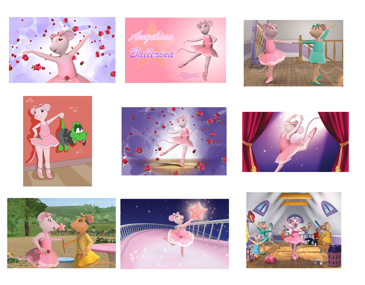 9 Angelina Ballerina Inspired Stickers, Party Supplies,Decorations,Favors,Labels - $11.99
