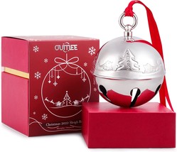 2022 Christmas Bell Ornaments For Christmas Tree, Sleigh Bell Decoration Silver - £25.06 GBP