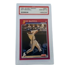 Jeff Bagwell Rookie 1991 Score Traded PSA Gem Mint 10 RC 96T Astros HOF vintage - £97.86 GBP