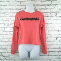 Mighty Fine Womens Shirt Small Pink Coral New York Brooklyn Top Long Sleeve - £12.61 GBP