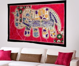 Indian Vintage Cotton Wall Tapestry Ethnic Elephant Hanging Decor Hippie X60 - £19.51 GBP