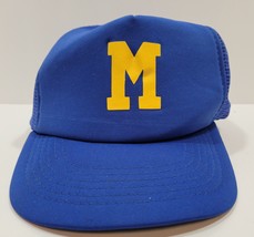 Vintage New Era Pro Design Univ. of Michigan Wolverines Trucker Snapback Hat - £15.06 GBP