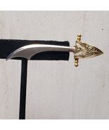 Vintage DAMASCENE Gold Silver Tone Sword Knife Tie Clip Bar - $491.42 MXN