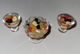 Dollhouse Fruit Salad Peaches Apples Blueberries Cherries Party Dish - £7.17 GBP