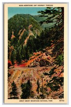 Newfound Gap Highway Great Smokey Mountains National Park UNP Linen Postcard N26 - £2.29 GBP