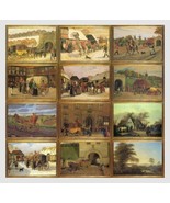 12 Cards, Charming Old Paintings, Danish Postal History - $25.00