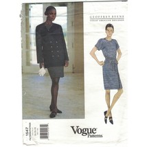 Vogue 1547 Geoffrey Beene DB Jacket and Mock Wrap Dress Pattern Sz 14-18 Uncut - £17.22 GBP