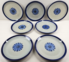 (7) Ken Edwards Pottery Guadalajara Blue Salad Plates Set El Palomar Mexico Lot - $132.53