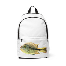 2D Yellow and Black Fish Unisex Fabric Backpack - £43.86 GBP