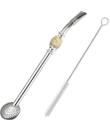 Reusable Bombilla Yerba Mate Straw - Stainless Steel Removable Spoon Sty... - $253.02 MXN