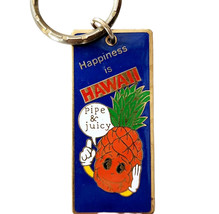 C1970-80s Hawaii Metal Keychain Fob Charm Pineapple Ripe &amp; Juicy Happine... - $379.94 MXN