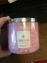 Bath &amp; Body Works Passionfruit &amp; Banana Flower 3 Wick Candle 14.5 Oz New - £12.48 GBP