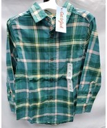 Boys&#39; XS (4/5) Button-Down Long Sleeve Plaid Flannel Shirt Yellow/Green  - $17.76 CAD