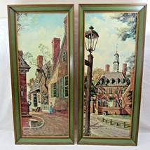 Vintage Art Print City Scape Framed Mansion G Drummond Mansfield Green Village - £37.45 GBP