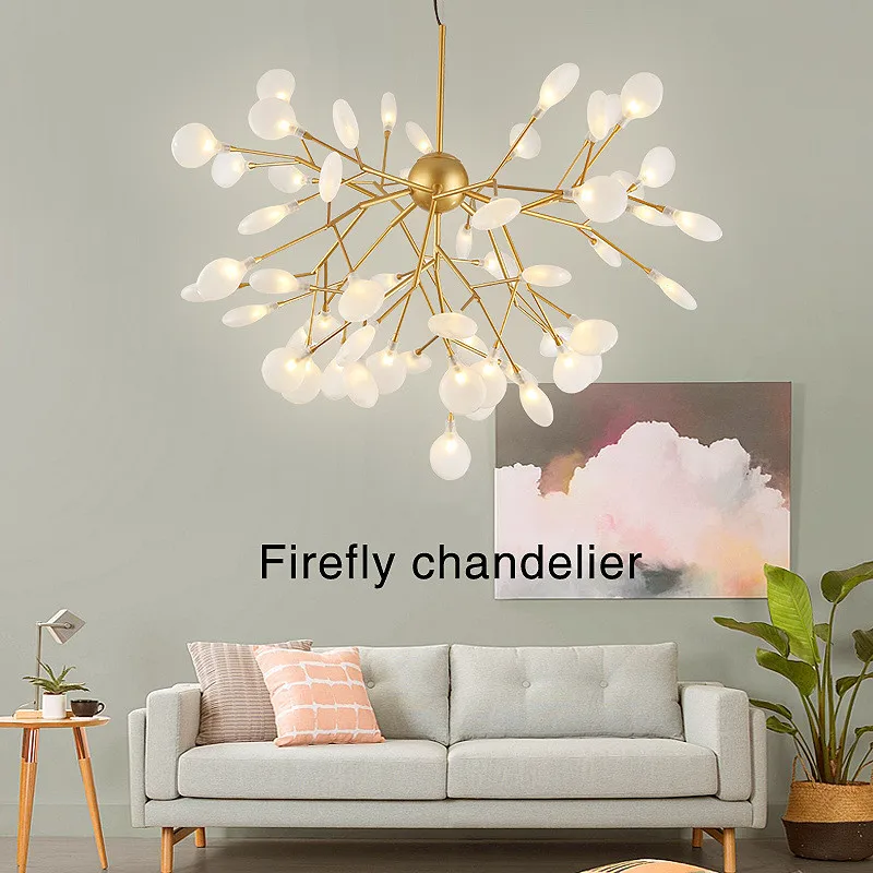 Modern LED firefly Chandelier light stylish tree room decor for Bedroom ... - $86.99+