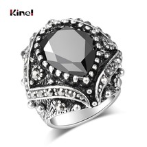 Vintage Ethnic Tibetan Silver Color Jewelry Goth Punk Style Black Resin Antique  - £5.91 GBP