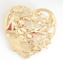 Heart Pin Sweet Memories Gift for New Mommy of Infant Baby by Avon 1990 Vintage - $9.95