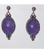Carolyn Pollack Relios cabochon amethyst sterling silver earrings New - €85,35 EUR