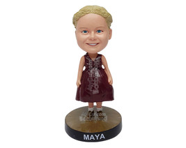 Custom Bobblehead Beautiful young girl wearng a nice dance dress and shoes - Par - £71.14 GBP