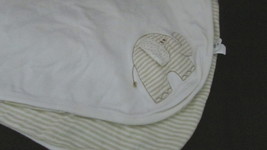 The Children&#39;s Place 2 ply cotton baby blanket cream tan elephant stripes - £6.99 GBP