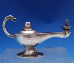 English Estate Sterling Silver Lighter in Oil Lamp Form w/ Eagle Handle ... - $682.11