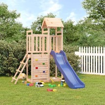 Outdoor Garden Wooden Kids Childrens Play House Frame Set Slide Climbing Wall - £396.45 GBP