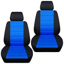 Front set car seat covers fits Ford Fiesta 2011-2019  black and med blue - $67.89