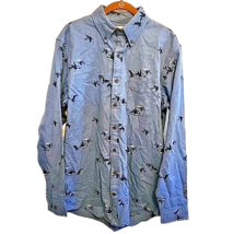 Medium Tall Lands End X Blake Shelton Flannel Button Down Shirt Ducks Ge... - £29.72 GBP