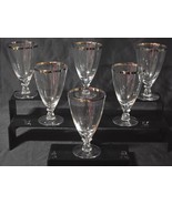 FOSTORIA 6.125&quot; Iced Tea Glass WEDDING RING Platinum Band  - Set Of 6 (+... - $65.98
