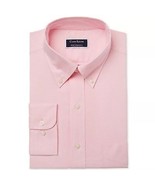 NWT Mens Size 18 1/2 34-35 Club Room Pink Solid Short-Sleeved Dress Shirt - £16.10 GBP