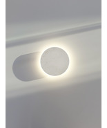 MarmorOrbis Albo - designer white marble wall sconce with back lighting - $370.00