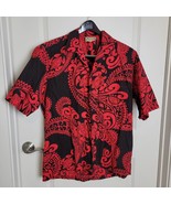 Vtg F&amp;K Mens X Large Red Geometric Tribal Hawaiian Camp Shirt S/S Button... - £26.09 GBP