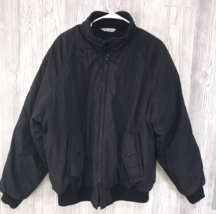 Men’s Haggar Jacket Outdoor Coat Black Large Zipper Button Elastic Waist - £14.94 GBP