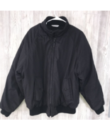 Men’s Haggar Jacket Outdoor Coat Black Large Zipper Button Elastic Waist - £14.77 GBP
