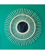 interoknack Rattan Sunburst Wall Mirror  Handcrafted Vintage Boho Round... - $715.72 CAD