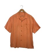 Tommy Bahama Shirt Mens Large Orange Silk Short Sleeve Button Up Origina... - $473.70 MXN