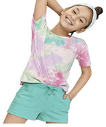 The Children&#39;s Place Girls&#39; Active Short Sleeve Tie Dye Cut Out Top XS 4 - £15.69 GBP