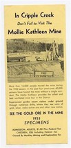 Mollie Kathleen Mine Brochure Cripple Creek Colorado 1953 - £12.66 GBP