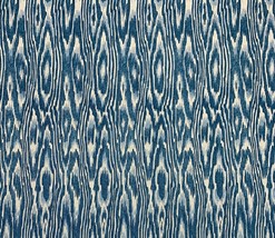Ballard Designs Darcy Blue Faux Bois Ikat Multipurpose Fabric By The Yard 54&quot;W - £14.30 GBP