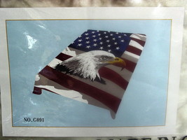 Eagle And American Flag Usa America Queen Size Blanket Bedspread - £44.50 GBP