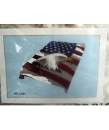 EAGLE AND AMERICAN FLAG USA AMERICA QUEEN SIZE BLANKET BEDSPREAD - £43.46 GBP