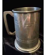 VINTAGE LUNT SILVERSMITHS PEWTER BEER TANKARD WITH GLASS BOTTOM - $33.95 CAD